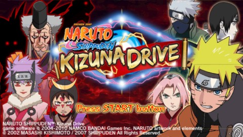 Naruto Shippuden: Kizuna Drive title screen for PSP